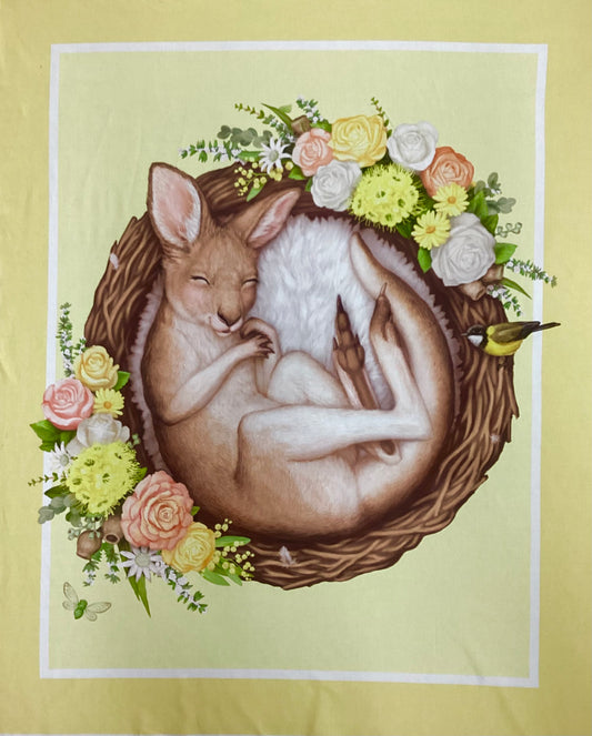 Devonstone Panel ~ Native Nursery Kangaroo Cot Panel DV3312