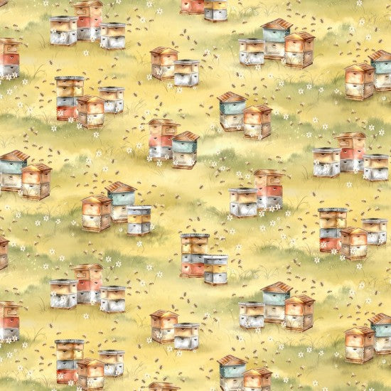 Fabric ~ Honey Bee - Hives Yellow