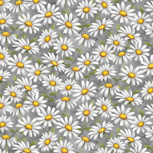 Fabric ~ Honey Bee - Daisies Grey
