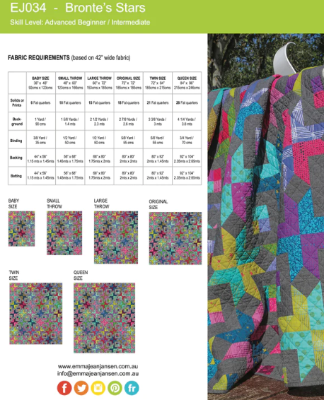 Pattern - Bronte's Stars – Quilt Craft Toowoomba