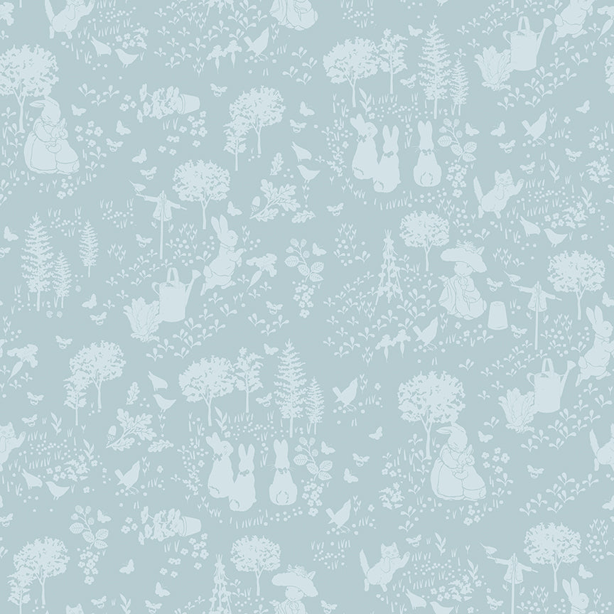 Peter Rabbit & Benjamin Bunny - Tonal Garden Blue