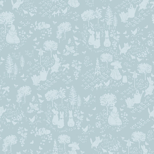 Peter Rabbit & Benjamin Bunny - Tonal Garden Blue