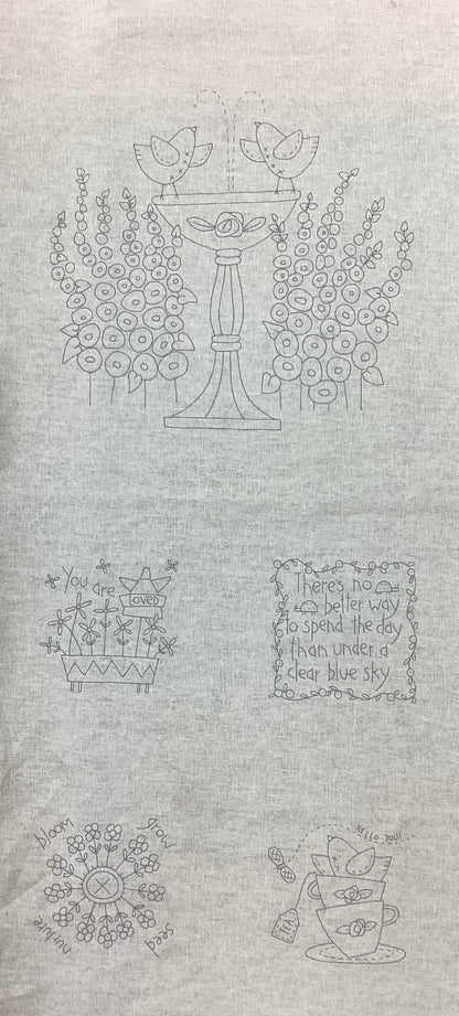 Stitchery Panel~ Blume & Grow DV3973