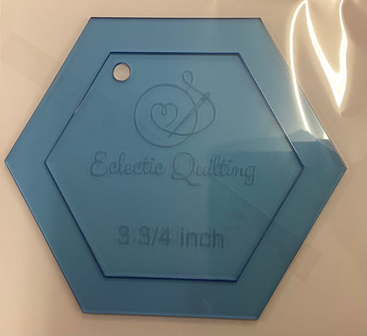 Acrylic Template -  Double Hexi QAYG template set  3 3/4"