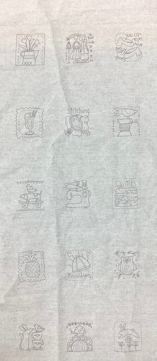 Stitchery Panel~ Heartstrings DV3286