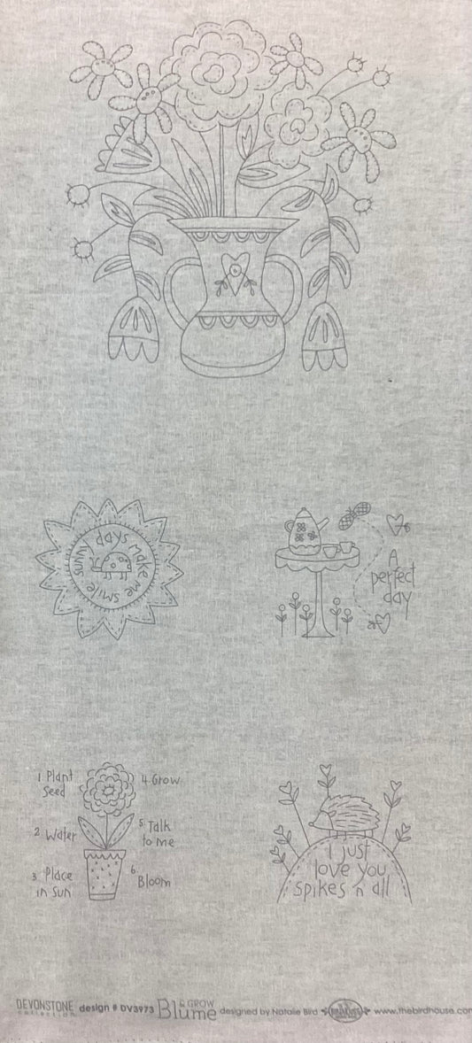 Stitchery Panel~ Blume & Grow DV3973