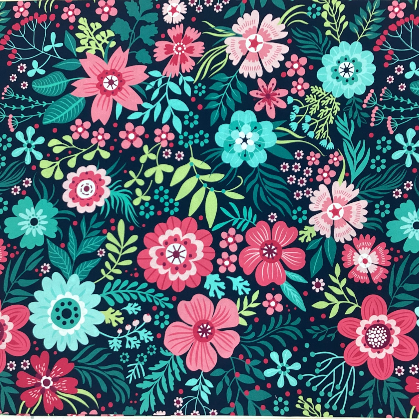 Wide Back Fabric - Secret Garden Wallflowers (Navy) 3035/9311 – Quilt ...