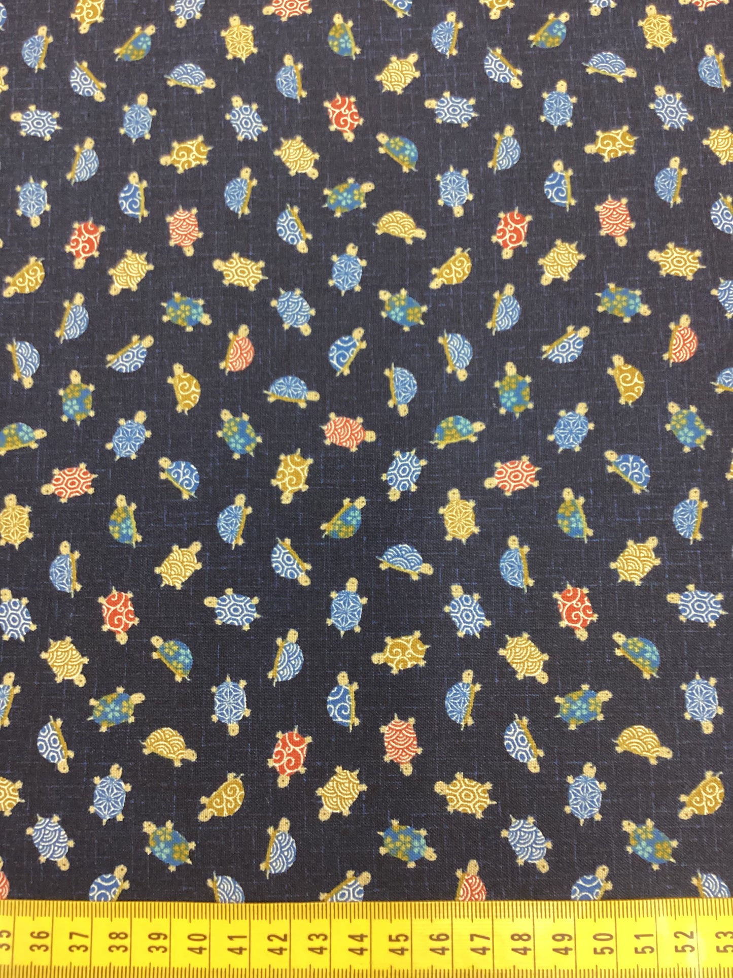 Japanese Fabric - Sevenberry Kasuri #88234D3-1 Navy with turtles