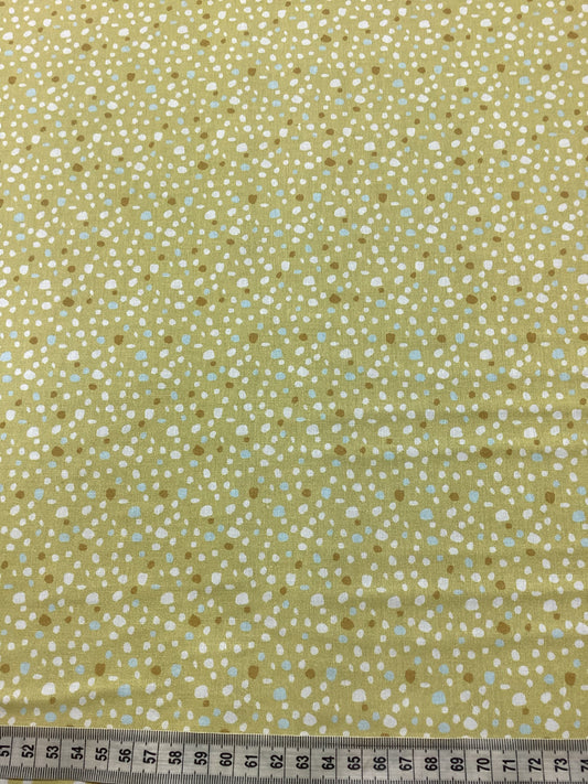 Devonstone Collection - Playful Spring - DV6344- Mustard with blue & white pebble dots