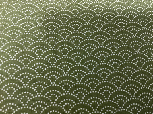 Japanese Fabric - #617 - Green fan print