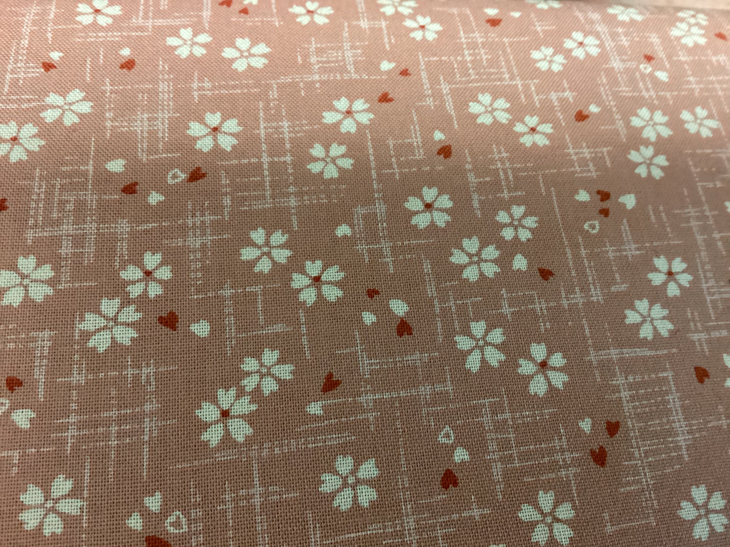 Japanese Fabric - Pink with white flowers