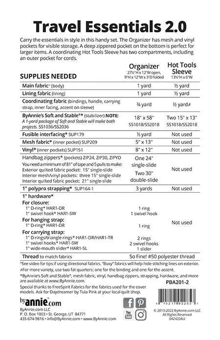 Pattern ~ Travel Essentials 2.0