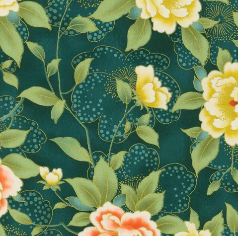 Fabric~ Imperial Collection: Honoka (Teal) #21931-213