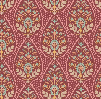 Fabric ~ TILDA Sanctuary - Adina Maroon - 100561