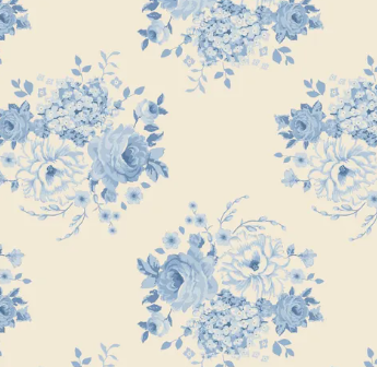 Fabric ~ TILDA Sunday Brunch - 100597 - Mia Blue