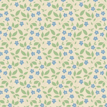 Fabric ~ TILDA Sunday Brunch - 100116 - Tipsy Cream/Blue