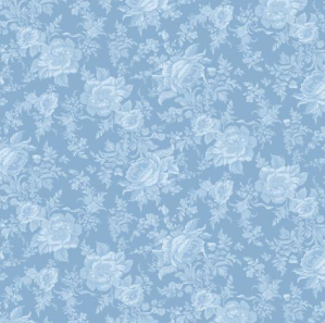 Wide Backing - Large Floral - Fleur de Fleur - Light Blue