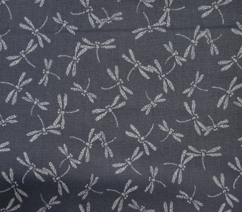 Japanese Fabric - Michi Navy Dragonflies
