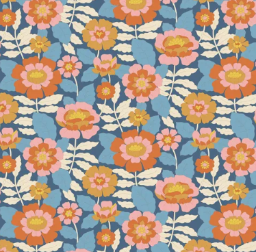 Fabric ~ TILDA Wallflower - Beverley Blue 100611