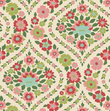 Fabric ~ TILDA Wallflower - Bianca Green 100617