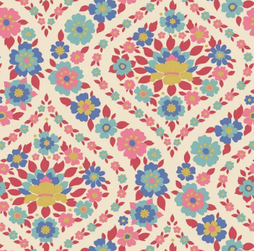 Fabric ~ TILDA Wallflower - Bianca Red 100618