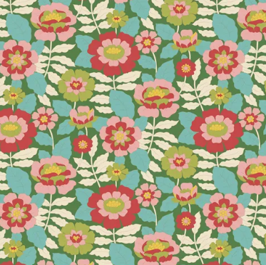 Fabric ~ TILDA Wallflower - Beverly Green 100609