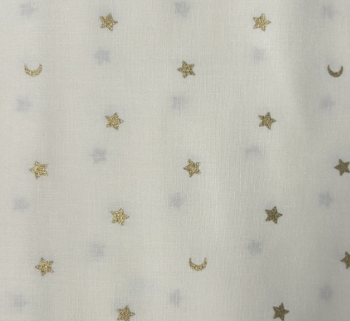 Japanese Fabric - Cream  with Gold Stars - AP45202 - A