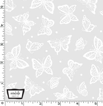 Fabric - White Hot White - Butterfly Stroke