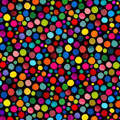 Wideback - Colourful Polka Dot Black