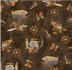 Fabric - Airships- Brown -  Full Steam Ahead