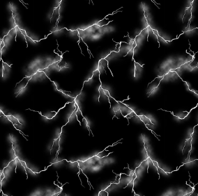 Fabric - Black - Lightning - Lets Glow Crazy - Glow in the dark