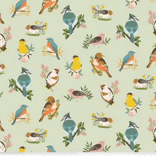 Winged Melody C15911 Birds - Sage