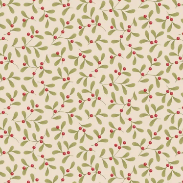 Fabric ~ TILDA Merry Little Christmas - Mistletoe Cream