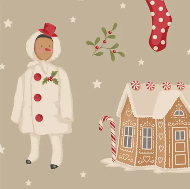 Fabric ~ TILDA Merry Little Christmas - Winterfriends Clay