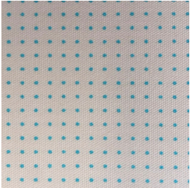 Stencilled Sashiko Fabric  (Ecru with Stencilled Grid/Dot)