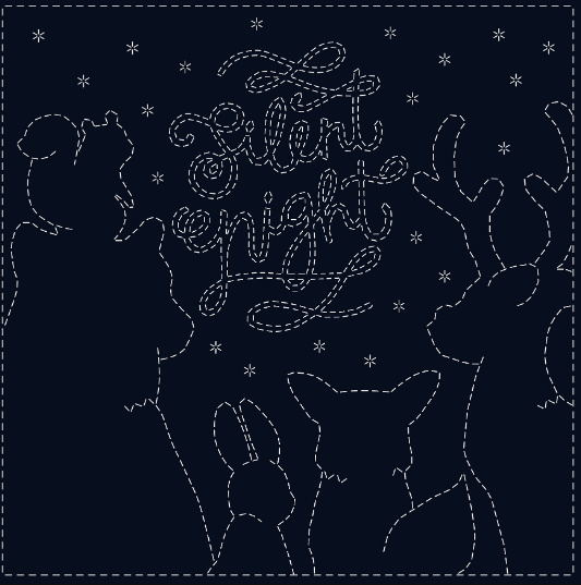 Sashiko cloth - Silhouette - Navy