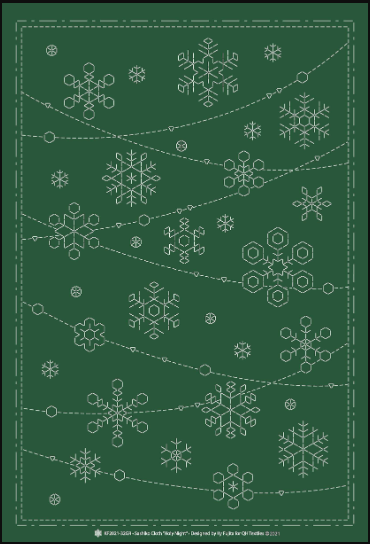 Sashiko cloth - Holy Night - Green