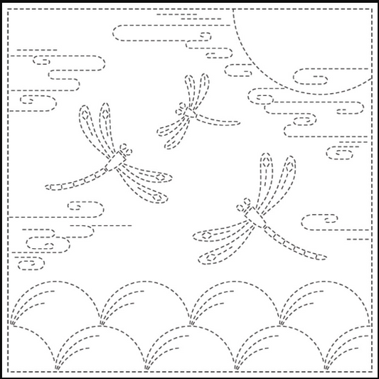 Sashiko cloth - Autumn Sky - White