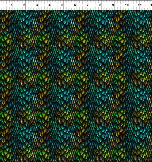 Fabric~ Jason Yenter - Dragons - Emerald Reign - 25DRG-1