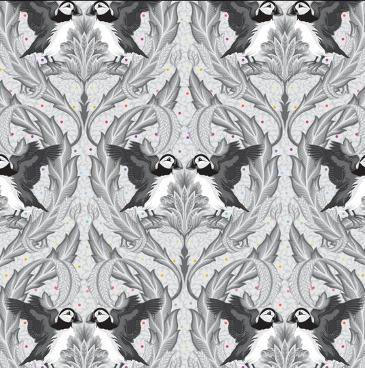 Tula Pink~ Graywork 'Huffin & Puffin' (Whisper)