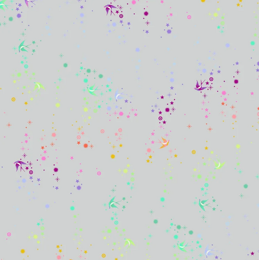 Tula Pink~ Graywork 'Fairy Dust' (Fog)