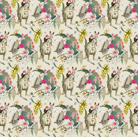Fabric~ May Gibbs Advents Light Sage - MG1041
