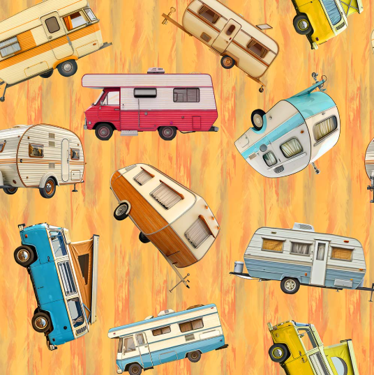 Retro Caravans - Yellow