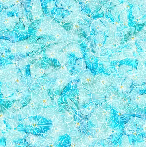 Fabric - Painted Sea Linear Bursts - Light Teal