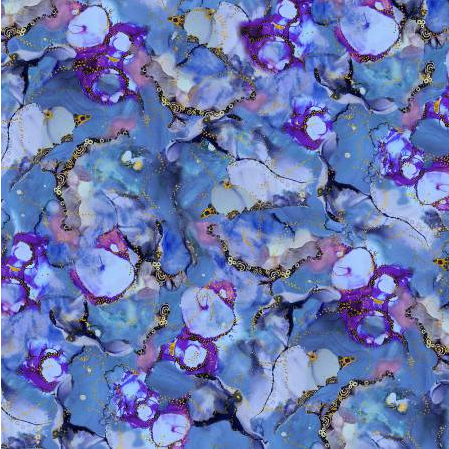 Fabric - Painted Sea Tonal Allover - Blue