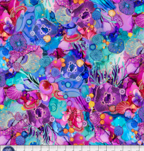 Fabric - Painted Sea Sea Life Allover - Large (Multi-colour)