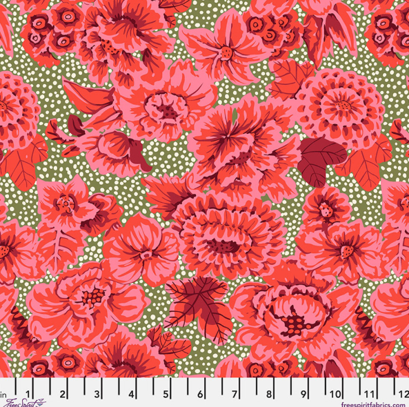 Kaffe Fassett - Floral with Dots - Red
