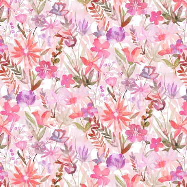 Wide Back - Whispering Garden Watercolor Floral - Pink/Purple