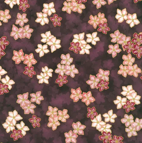 Fabric ~ Imperial Collection: Graceful Cranes - 23509-233 BERRY