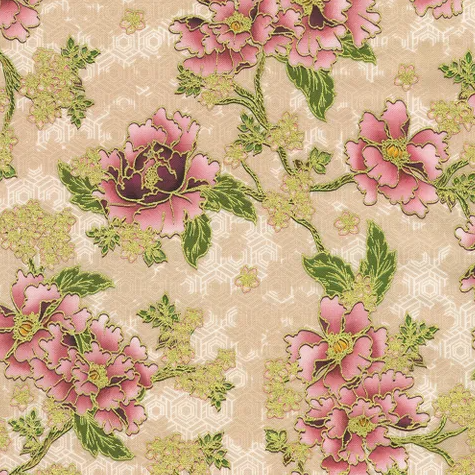 Fabric ~ Imperial Collection: Graceful Cranes - 23503-416 PEARL PINK